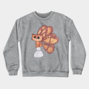 Orange Tabby Fairy Cat Crewneck Sweatshirt